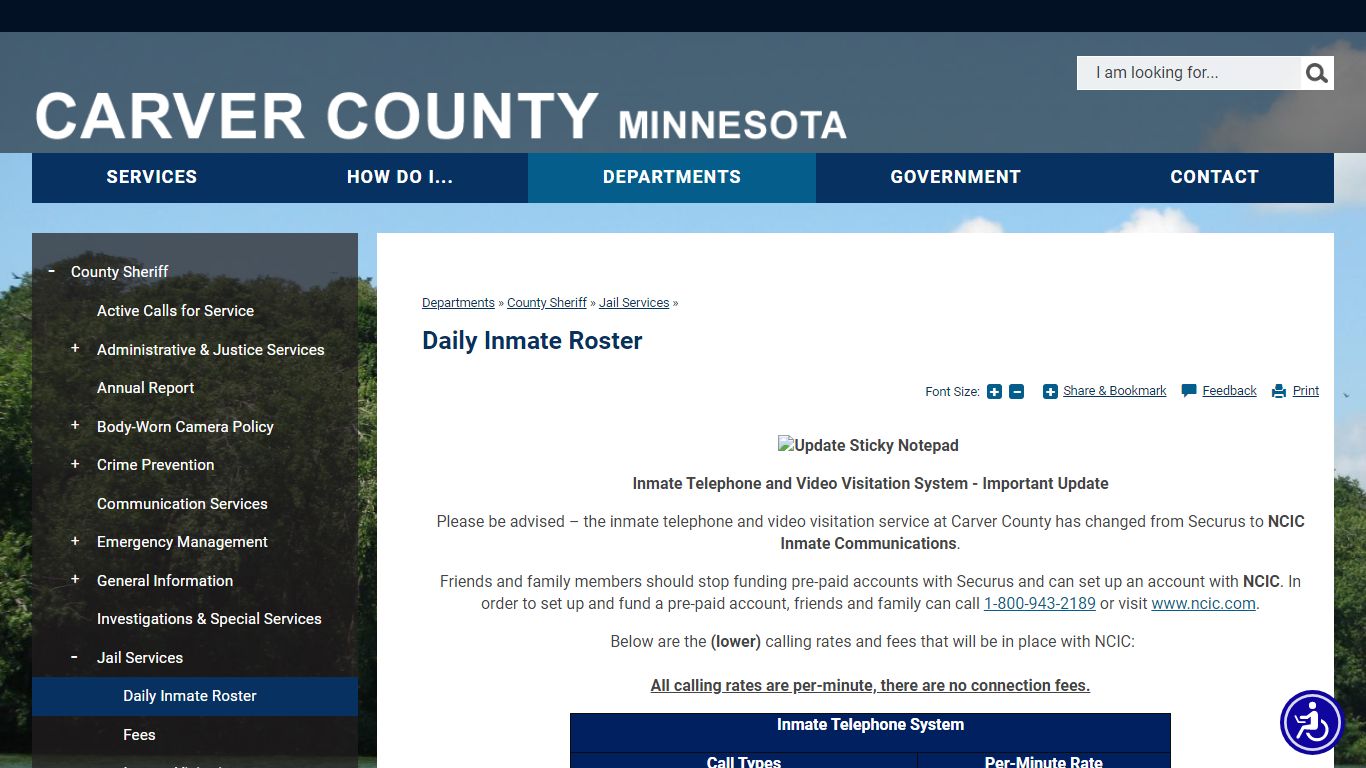 Daily Inmate Roster | Carver County, MN